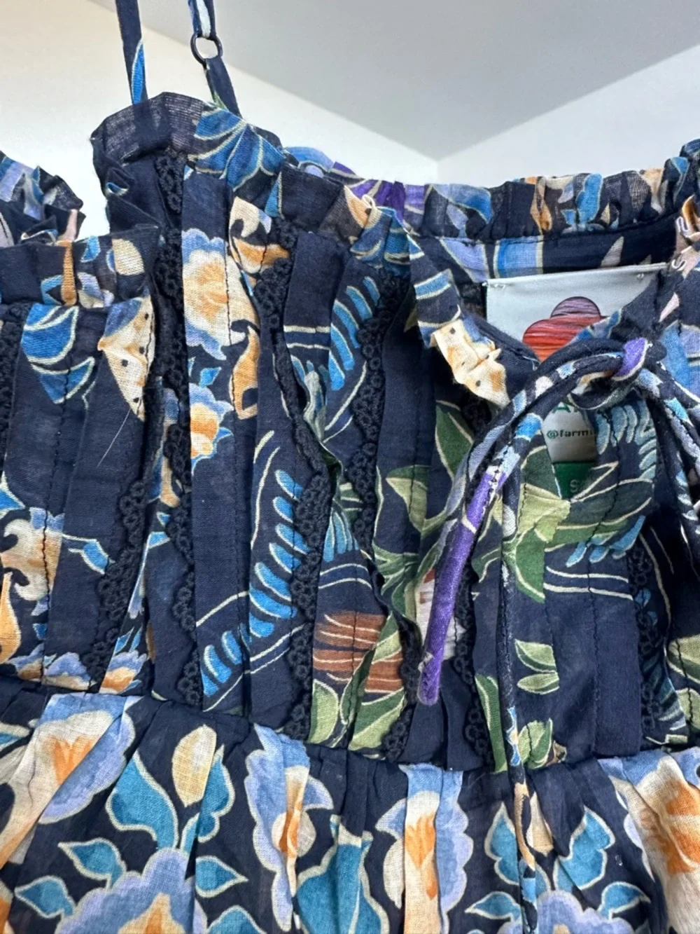 Farm Rio Floral Ruffle Midi Dress - Picture 7 of 10